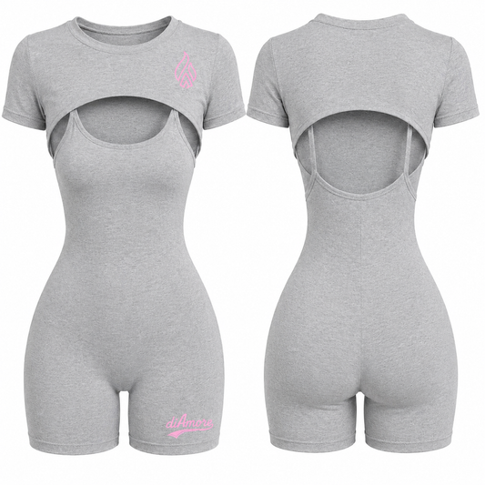 ✨ diAmore Sculpt Fit Romper Set – Gray Edition