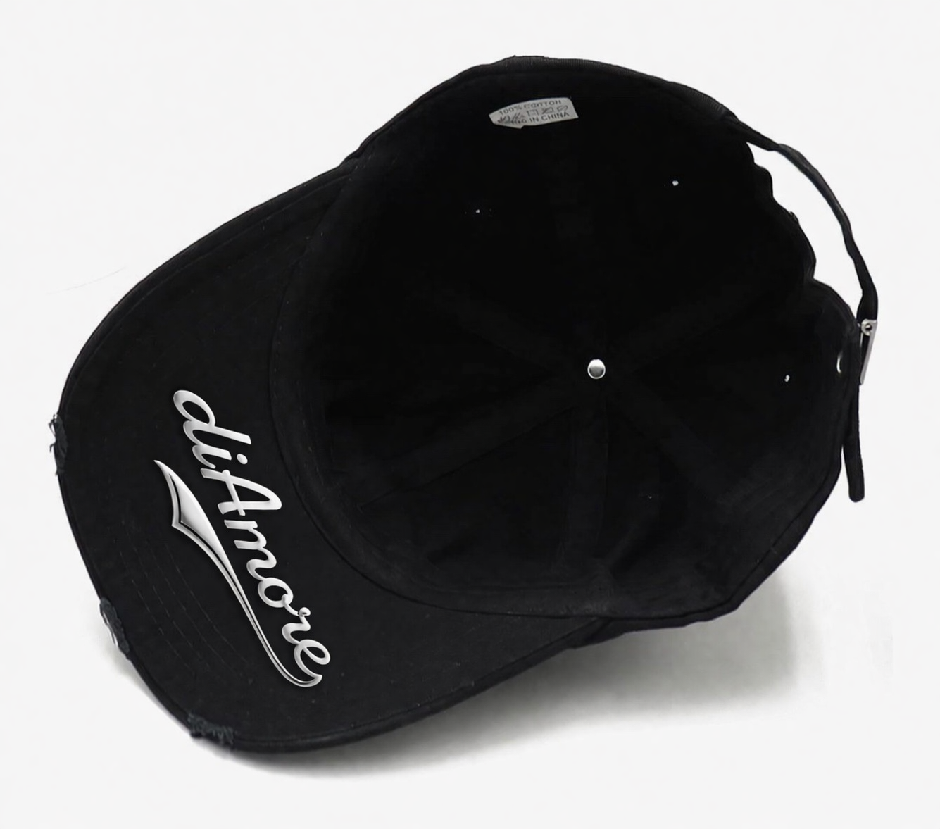 diAmore Distressed Cap Set – 3 Pack (Black, White & Burgundy)