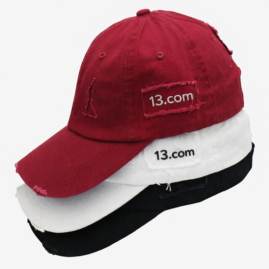 diAmore Distressed Cap Set – 3 Pack (Black, White & Burgundy)