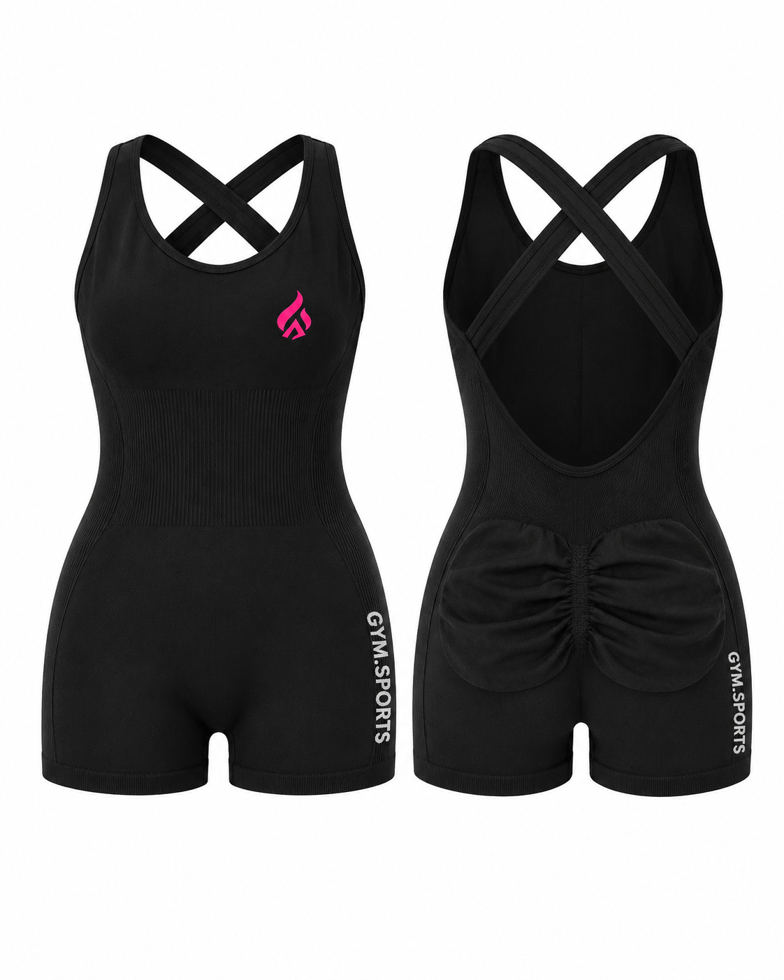 diAmore Sculpt Seamless Romper – Black Edition